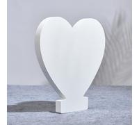 AOOLADA 10 Inch Wooden Letter for Wall Decor, Large White Wood Standing Letters for DIY Crafts and Wedding Birthday Party Decoration, Paintable Stand Up Alphabet Letters(Heart)