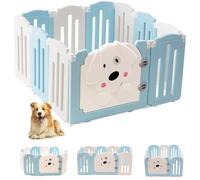 aoole 25" H 10-Panel Dog Playpen with Door,Portable Foldable Dog Play Pen Indoors with Door Lock,Shape Free Combination Dog Pen,Dog Fence Keep Pets Secure,Easy Assemble,Storing, Fold It Down