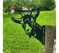 AOOLVY Farm Peeping Sheep Metal Art Outdoor Decor Garden Fence Decoration, Farmhouse Backyard Hang Artwork Wall Decor, Outdoor Yard Patio Lawn Statue Gift for Loved Dad Grandpa (Sheep)