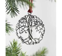 AOOLVY Solid Pewter Christmas Tree Ornament Christmas Hanging Decorations Metal DIY Craft Holiday Ornaments, Decoration Gift for Christmas Festive Home Decor (Tree)