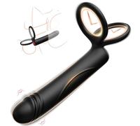 Aoonice Anal Dildo Vibrator Adult Sex Toys with Cock Ring, 10 Vibrating Double Penetration Butt Plug, Male Prostate Massager, Sex Toyscouples for Couples Women Extended Wand Bullet Vibrater