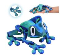 AOONTYEN 3D Printed Magnet Frog Toy, Realistic Jumping Frog Model with Movable Joints, Articulated 3D Printed Animals Toys, Christmas Home Decor, Fidget Toys for Kids Adults Autism (Green)