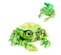 AOONTYEN 3D Printed Robotic Crab,Articulated 3D Printed Animal with Open The Cover,Home Office Decor Desk Toys for Kids Adults Autism,Fidgets Sensory Toys for Basket Sock Stuffers (Dream Green)