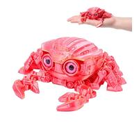 AOONTYEN 3D Printed Robotic Crab,Articulated 3D Printed Animal with Open The Cover,Home Office Decor Desk Toys for Kids Adults Autism,Fidgets Sensory Toys for Basket Sock Stuffers (Laser Red)