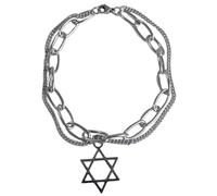 AOOOWER 1/2x Couple Bracelet Women Men Beautiful Heart Magnet Astronaut Double Layer Chain Bracelet Lover
