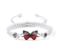 AOOOWER 2/3 Pcs Promise Bracelet Heart Charm Pendant Rope Chain Distance Braided Bracelets for Couples Sisters Best
