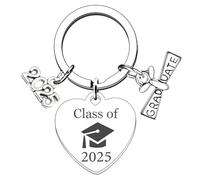 AOOOWER 2025 Graduation Keychains Graduation Gifts Unique Key Holder Stainless Steel Texture Suitable for Teens Boys