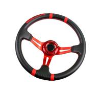 AOOOWER 350mm Automotive Steering Profound Dish Plan Composite Pattern 4 Embroidered Stripings Strengthened Driving Execution Standard Track Execution Steering