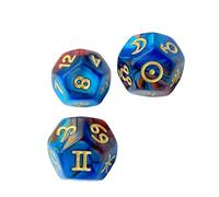 AOOOWER 3pcs 12 Sided Glittering Themed Divination Dices Set Designed For Precise Astrologys Readings And Play Accuracy Molded Astrological Acrylic Dices