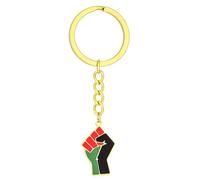 AOOOWER African Fist Keychain Exquisite Pendant Keychain African Flag Keyrings Steel African Culture