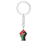AOOOWER African Fist Keychain Exquisite Pendant Keychain African Flag Keyrings Steel African Culture