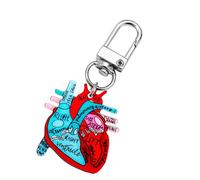 AOOOWER Anatomical Heart Keychain Pendant Educational Keyrings Accessory for Physical Students and Healthcare