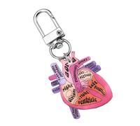 AOOOWER Anatomical Heart Keychain Pendant Educational Keyrings Accessory for Physical Students and Healthcare