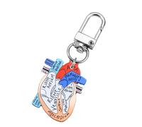 AOOOWER Anatomical Heart Keychain Pendant Educational Keyrings Accessory for Physical Students and Healthcare