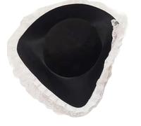 [AOOOWER] Boys Girls Carnival Hat 3 Curved Corners Buccaneer Hat Light Up Party Hat for Halloween Theme Celebration Durable Fabric Hat