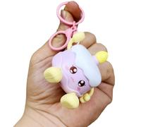 AOOOWER Cartoon Cake Keychain with Lights and Sounds Food Shaped Backpack Pendant Bag Jewelry Handmade Birthday