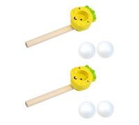 AOOOWER Children Wood Ball Blowing Pipe Toy Hand Eye Coordination Learning Activity Toy For Preschooler Classroom Breath Control Blowing Ball Game