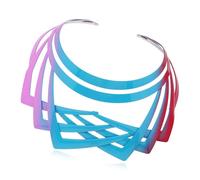 [AOOOWER] Choker Collar Necklace Luxury Metallic Choker Edge Jewelry Idol Costume Modern Layered Idol Dancer Fashion Jewelry