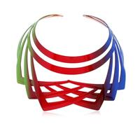 [AOOOWER] Choker Collar Necklace Luxury Metallic Choker Edge Jewelry Idol Costume Modern Layered Idol Dancer Fashion Jewelry