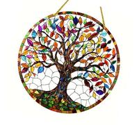 AOOOWER Colorful Acrylic Tree Sculpture Hanging Ornament 15x15cm Colorful Miniature Tree Decoration For Home Office Indoor Multipurpose Acrylic Display