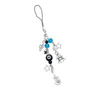 AOOOWER Dark Music Festival Bass Guitar Beaded Star Phone Charm Pendant Keyring Cellphone Keychain Accessory for Bag