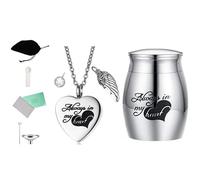 AOOOWER Delicate Colorful Pet Ashes Heart Shape Necklace and Cinerary Caskets Safeguards Preciously Memory for Dead Cats