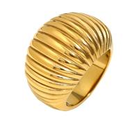 AOOOWER Delicate Fat Bread Stripe Rings Party Ready Gold or Silver Plated Rings Jewelry in a Simple Fat Bread