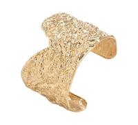 AOOOWER Disaffected Unisex Metal Bangle Artisanal Textured Surfaces with Angular V Notch Punk Aesthetic Iron Accessory Unisex Rock