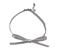 AOOOWER Elegant Butterfly Necklace Handcrafted Bowknot Pendant Choker PU Leather Bow Clavicle Chain Jewelry for Parties and Date