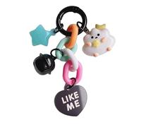 AOOOWER Elegant Keychain Moon Clouds Star Bells Heart Key Rings for Women and Girls Handbag Decoration Phone Chain