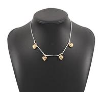 AOOOWER Elegant Love Shape Necklace Heart Pendant Clavicle Chain French Styles Collarbone Chain Accessory for Women