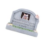 AOOOWER Engraved Word Pet Memorial Headstones Resin Grave Marker Dog Cats Tombstones Remembrances Monuments For Pet Loss Memorial