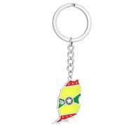 AOOOWER Exquisite Grenada Flag Keychain Stylish Phone Anti-Lost Lanyard Keyrings Decoration for Women's Bags