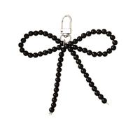 AOOOWER Fashion Pearls Beaded Bowknot Keychain Pendant Sweet Hanging Decorations Keyring Charm for Purse Bag