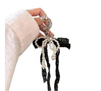 AOOOWER Fashionable Elegant Lace Bowknot Love Pearls Charm Keychain Craft Supplies for Women's Fashion Accessories Daily