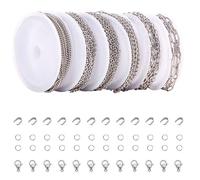 AOOOWER Fashionable Sturdy Stainless Steel Chain Set for Men and Women Portable and Practical Versatile Fashion, Size 6.5x1.6cm/2.56x0.63inch, Stainless Steel, No Gemstone