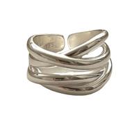 AOOOWER Geometric Irregular Rings Adornment Irregular Line Crossed Rings for Women Great for Party and Everyday