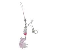 AOOOWER Gold Fish Bead Charm Keychain with Star and Flower Handmade Acrylic Keyring Pendant Fashion Accessory for Bags