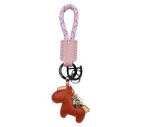 AOOOWER Handmade Leather Keychain Symbolizing Good Luck and Prosperity Horse Pendant Key Rings for Couples and Car