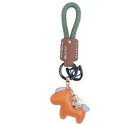 AOOOWER Handmade Leather Keychain Symbolizing Good Luck and Prosperity Horse Pendant Key Rings for Couples and Car