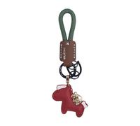 AOOOWER Handmade Leather Keychain Symbolizing Good Luck and Prosperity Horse Pendant Key Rings for Couples and Car