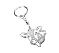 AOOOWER Hollow Cattle Head Keychain Elegant Gold/Silver Design Keyrings Pendant for Fashion Enthusiasts and Unique