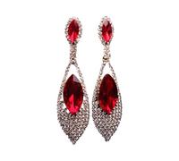 AOOOWER Imitation Diamonds Dangle Earrings for Women Ear Pendants with Rhinestones Teardrop Handmade Cubic Zirconia