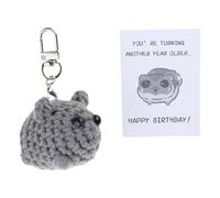 AOOOWER Lovely Squeaky Hamster Keychain with Elegant Designs Sturdy Handknittes Wool Toy Charm for Bag and Car