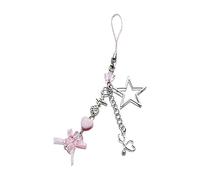 AOOOWER Lovely Star Bear Camera Bag Accessory Stylish Bear with Star and Heart Keychain Elegant Phone Chain Lanyard