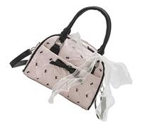 AOOOWER Modern Ribbon Bows Embellished Shoulder Bag Practical Polyester Construction Handbag For Everyday Convenience Reinforced Stitching Bows Handbag