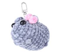 AOOOWER Mouse/Hamster Yarn Charm Keyring Soft Knitted Keychain Handmade Crochet Key Chain Colorful Bag Pendant for Women