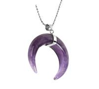 AOOOWER Natural Stone Crescents Moon Necklace Elegant Neck Chain for Fashion Enthusiasts
