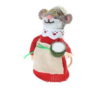 AOOOWER Needle Felt Model Christmas Cartoon Wool Felted Mice Miniature Figurine Dolls For Home Decors Or Themed Parties