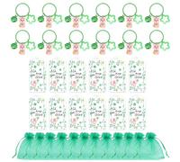 AOOOWER Pack Of 12 Irish Festival Party Luck Piggy Keychains For Souvenirs And Celebration Animal Keyrings Accessories